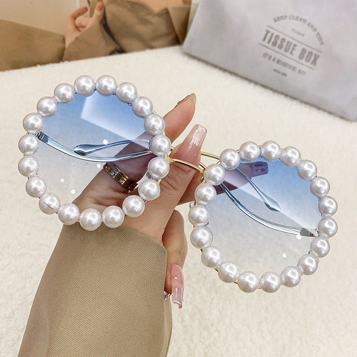 Women elegant oversized sunglasses with stylish transparent frame Kalsten