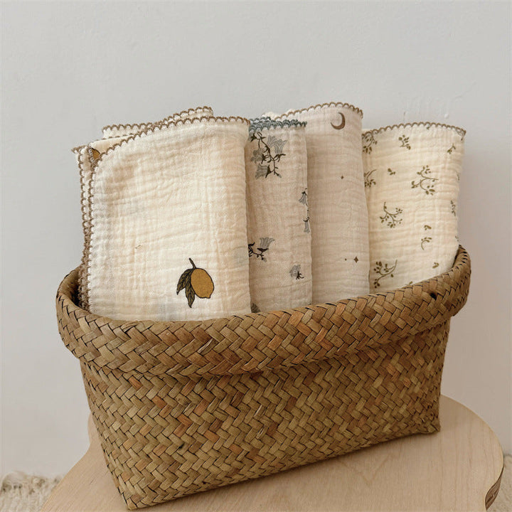 Women's Cozy Cotton Blanket with Floral Design Kalsten