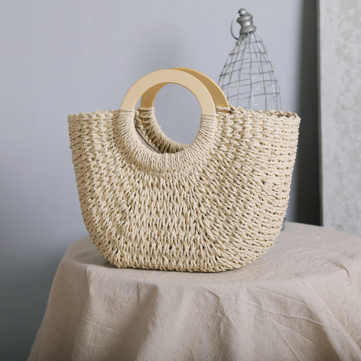 Handcrafted tote bag made from natural raffia Kalsten