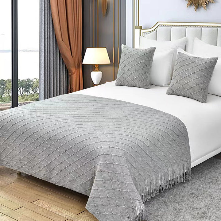 Luxury Textured Knit Throw Blanket Kalsten