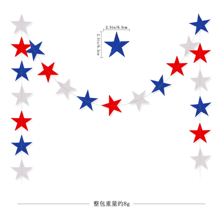Unisex decorative pennant chain made of weatherproof polyester with star-and-stripe motif and robust attachment tape Kalsten