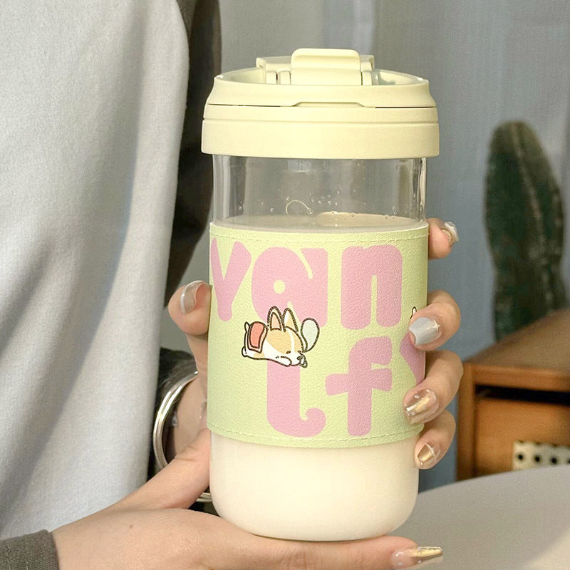Ladies Insulated Drinking Cup with secure flip closure and cute cat design Kalsten