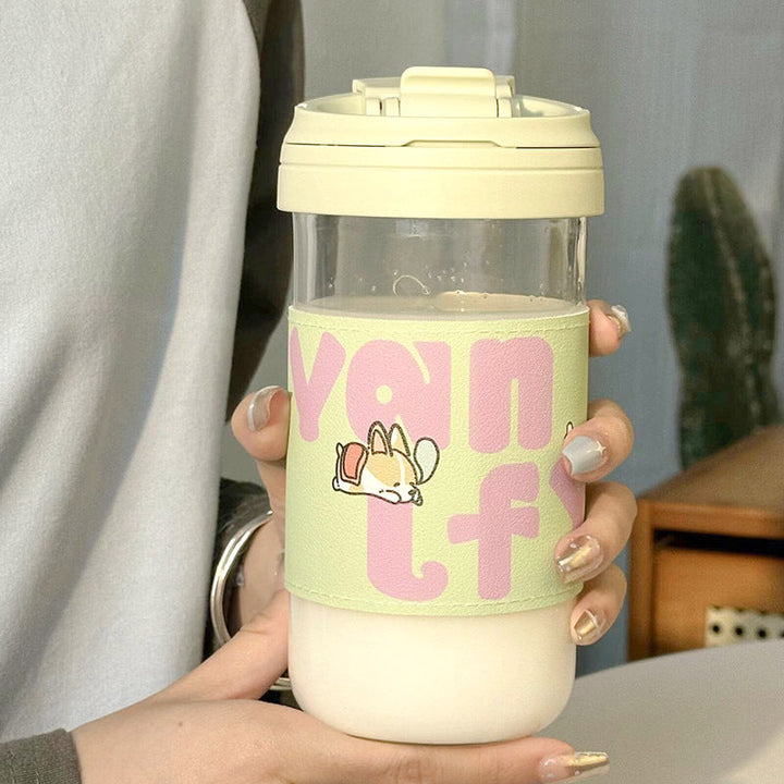 Ladies Insulated Drinking Cup with secure flip closure and cute cat design Kalsten
