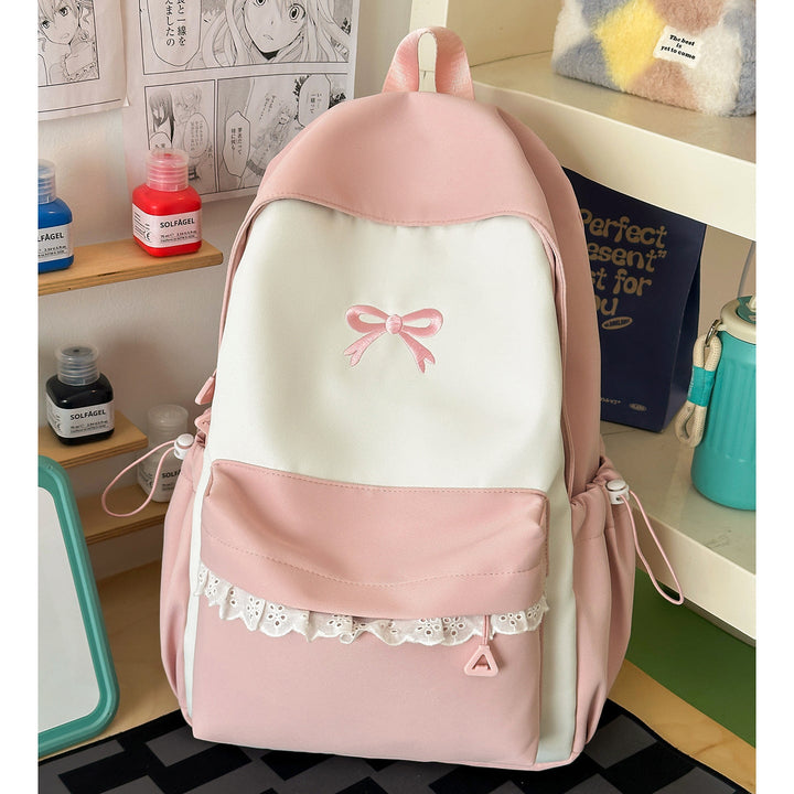 Cute Ruffled Bow Detail School Backpack