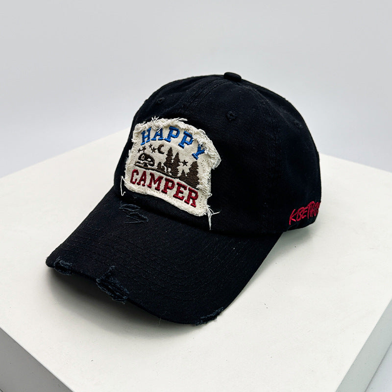 Men's Distressed Embroidered Camping Cap Kalsten