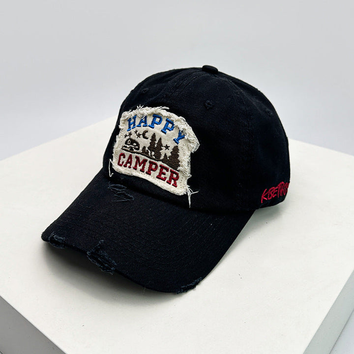 Men's Distressed Embroidered Camping Cap Kalsten