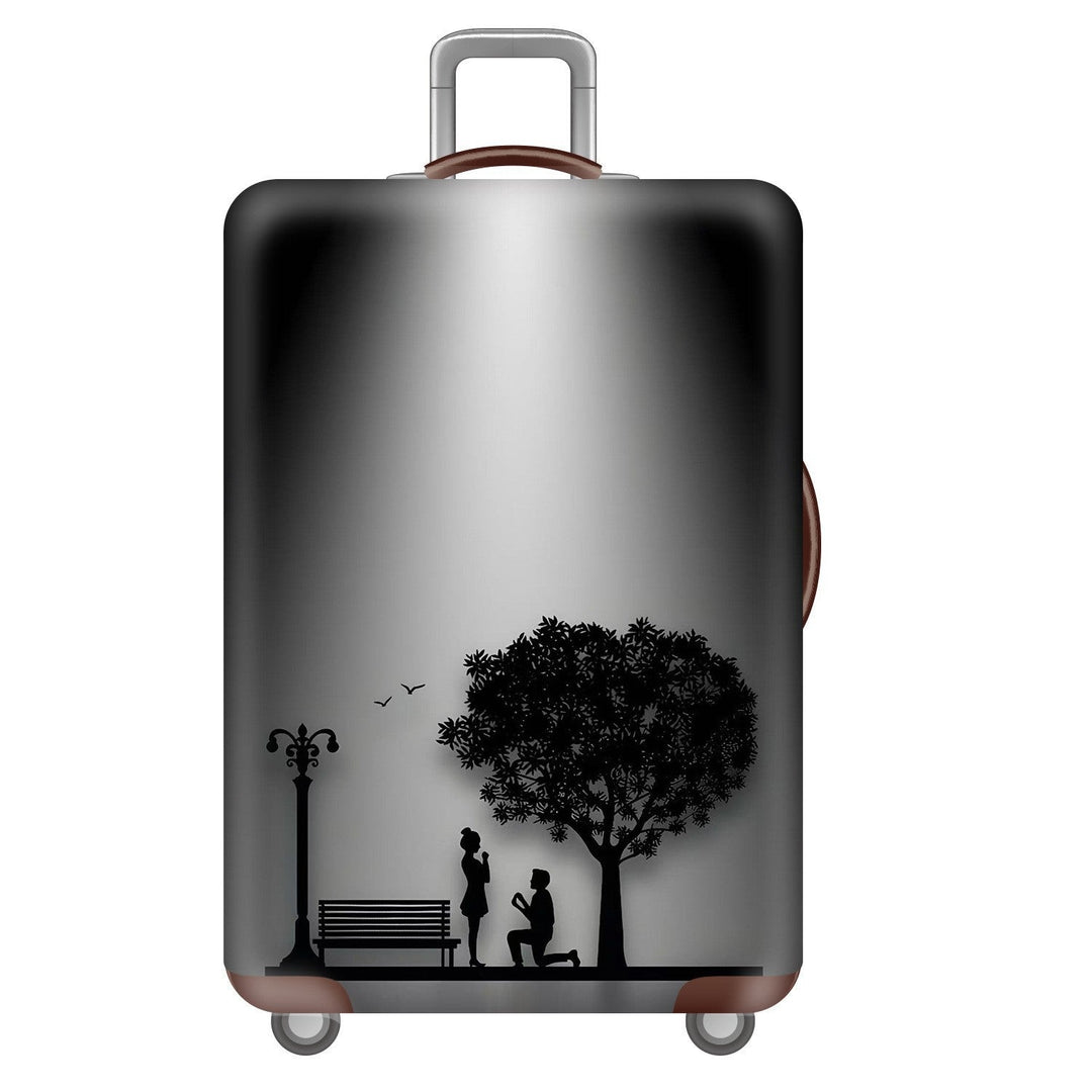 Unisex nan robust Hart shell trolley with lion portrait motif print, shock-resistant ABS polycarbonate shell, multi-wheeled chassis and TSA security lock Kalsten