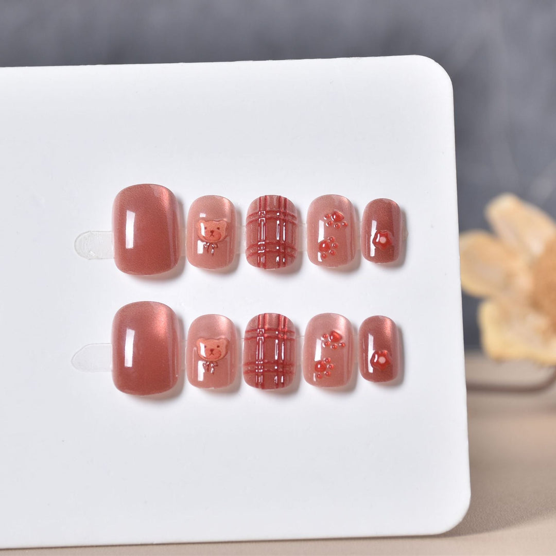 Glamorous Heart-Themed Press-On Nail Set Kalsten