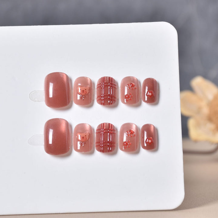 Glamorous Heart-Themed Press-On Nail Set Kalsten