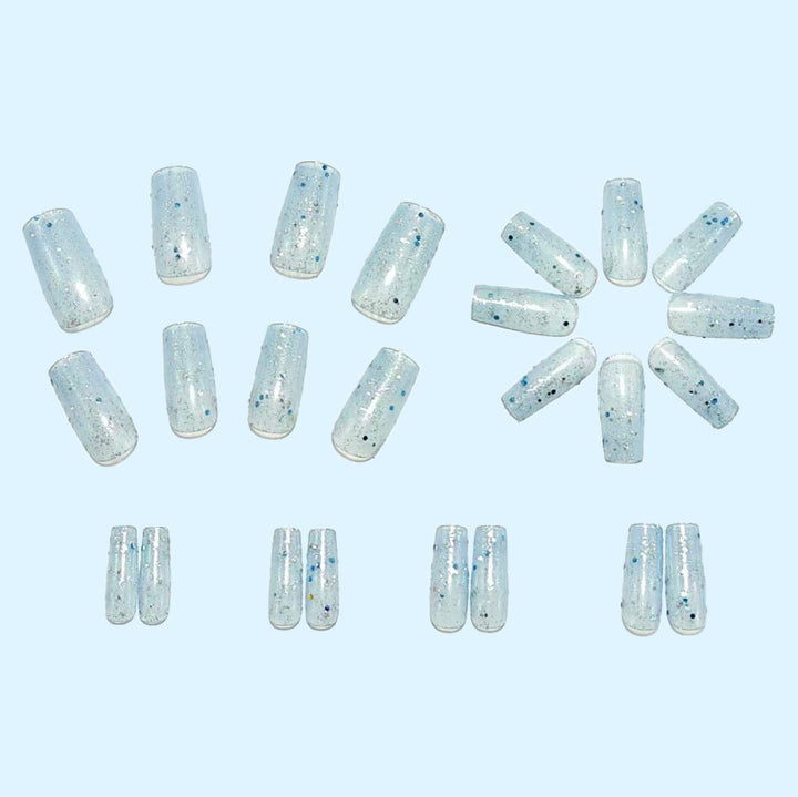 Glamorous artificial nails with exciting glitter effect Kalsten