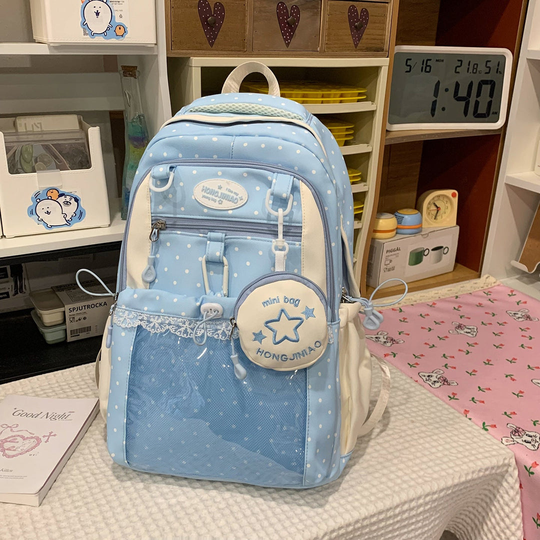 Playful Character Design Transparent School Backpack