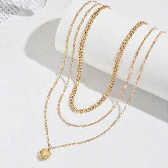 Triple Layered Gold Necklace Kalsten