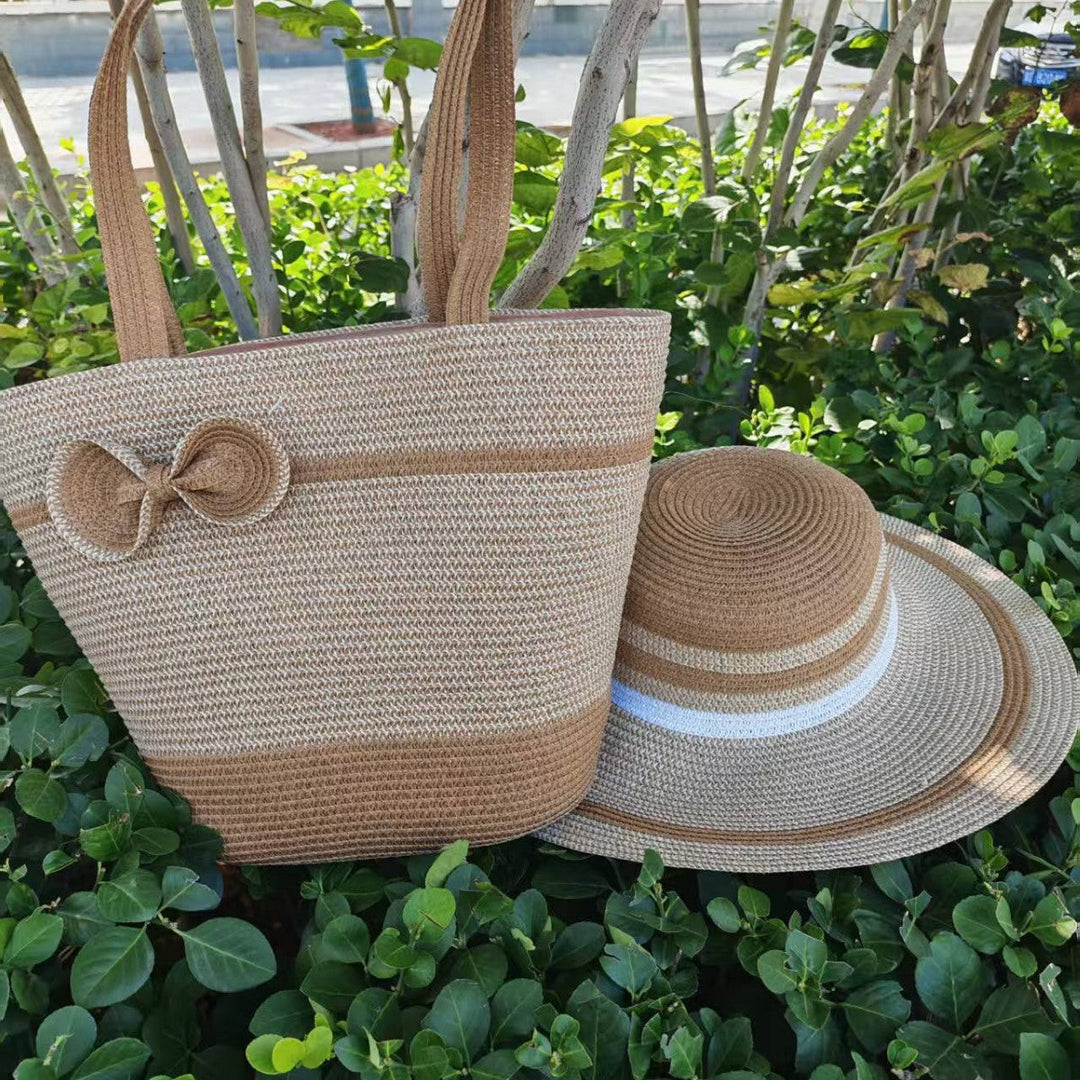 Elegant sun hat with wide brim and subtle stripe pattern Kalsten
