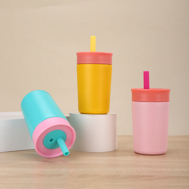 Ladies Insulated Drinking Bottle with Silicone Lid and Straw Kalsten