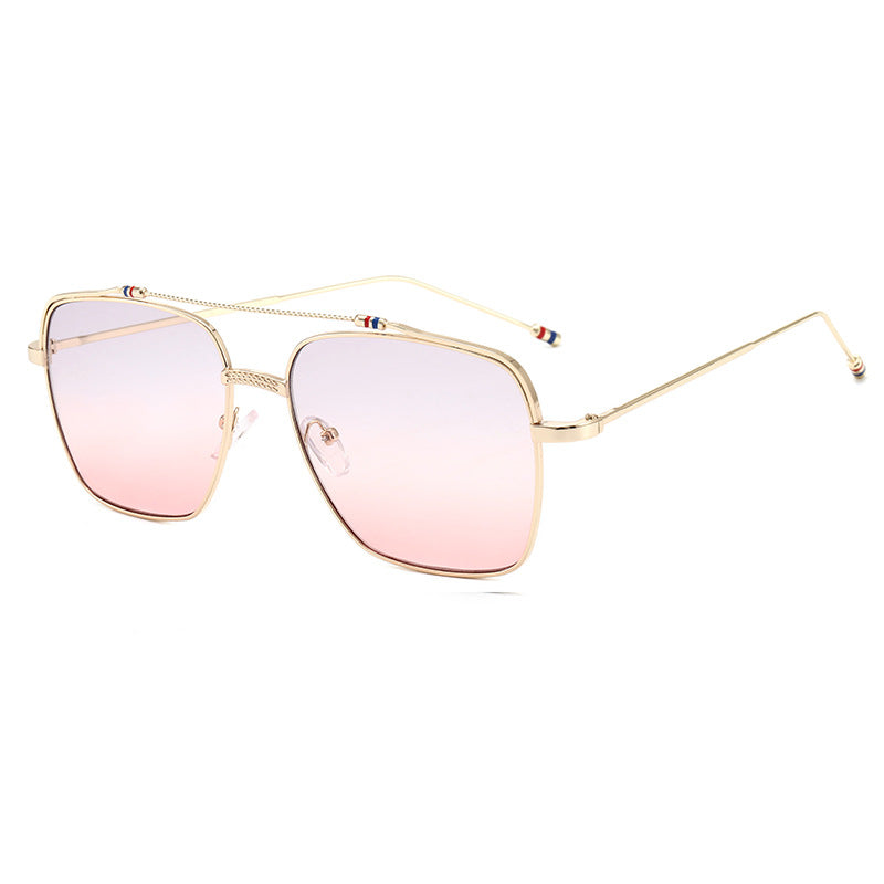 Ladies trendy curved glasses with narrow metal frame Kalsten