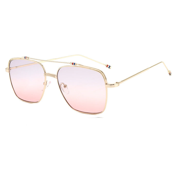 Ladies trendy curved glasses with narrow metal frame Kalsten