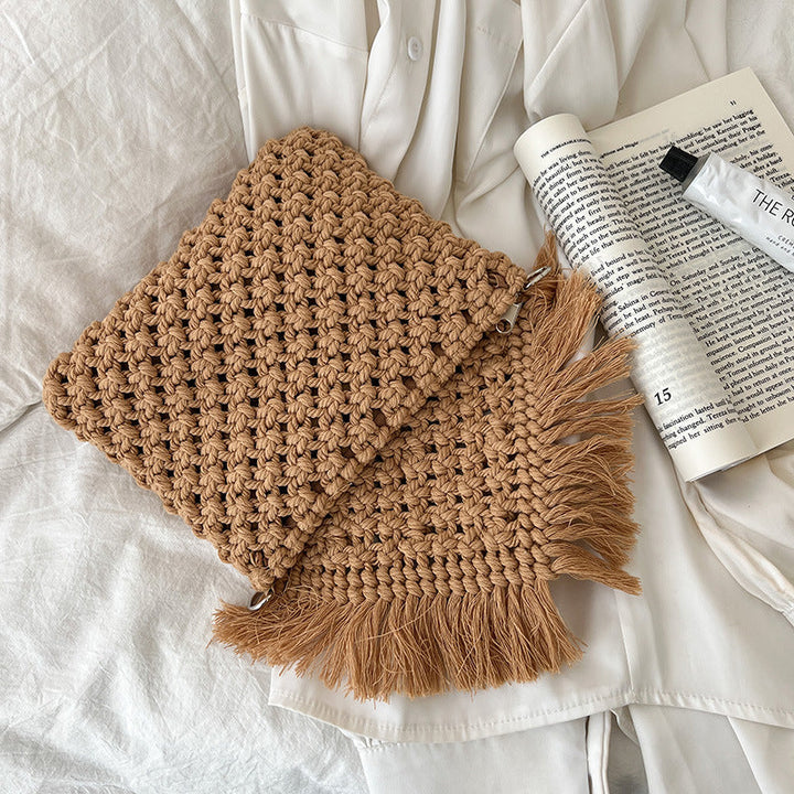 Handmade Fashion Crossbody Bag with Fringes and Decorative Accents Kalsten