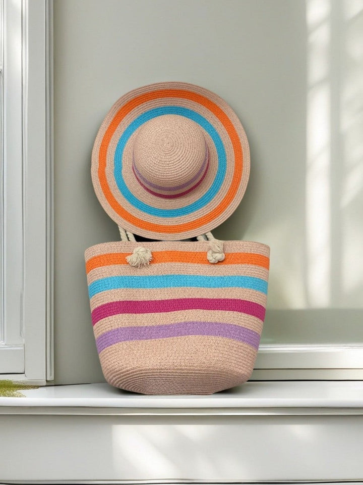 Beach bag with colorful stripes Kalsten