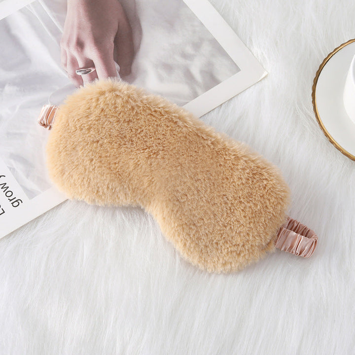 Women's cozy sleep mask made of plush with adjustable elastic band and lightproof inner lining Kalsten