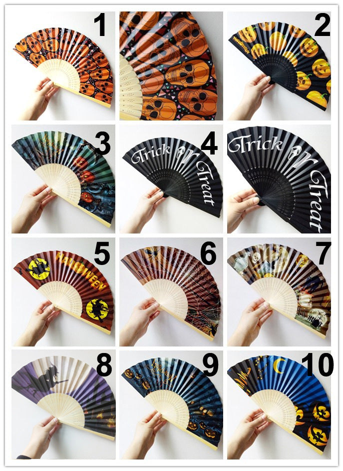 Women decorative fan with Halloween motifs Kalsten