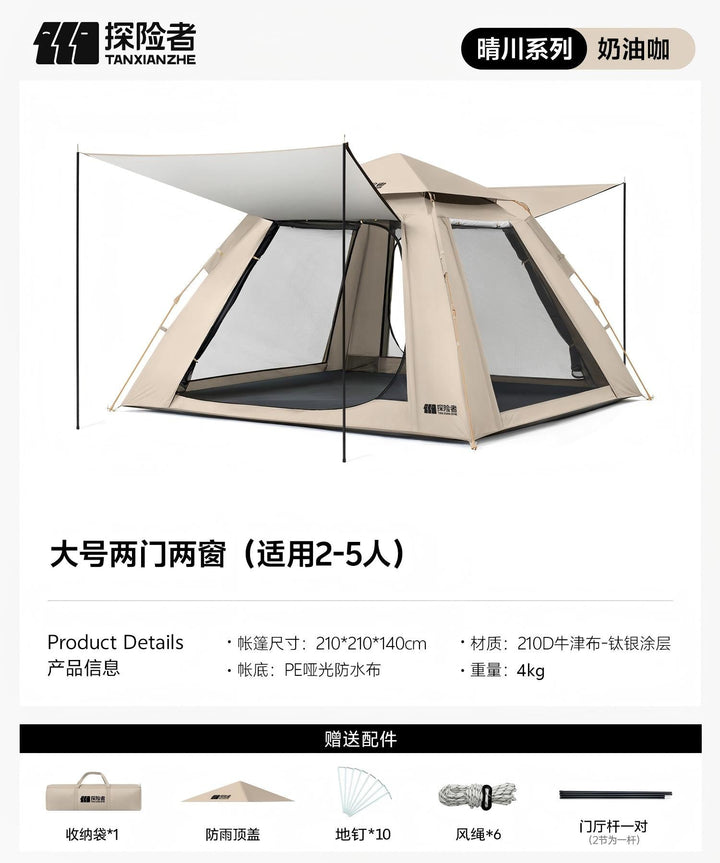Camping tent with integrated rainfly and ventilation system Kalsten