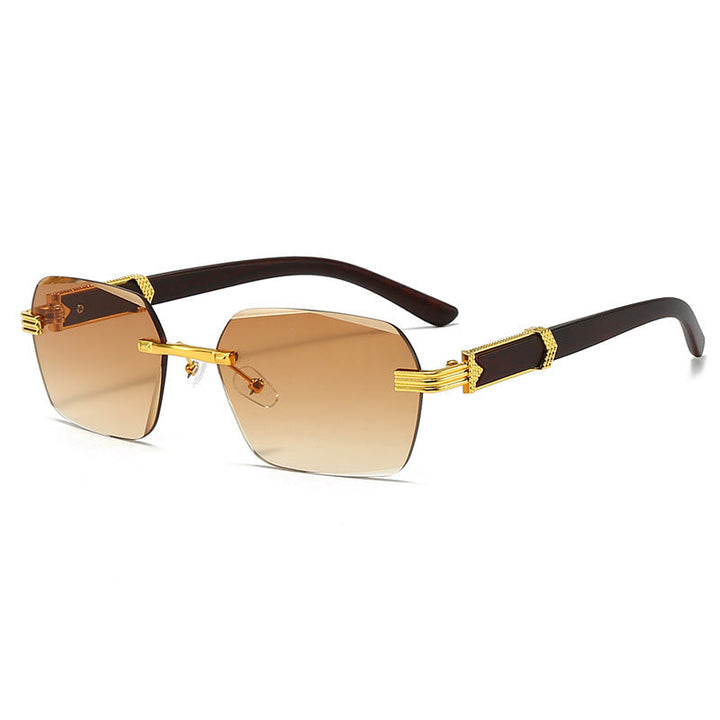 Women’s fashionable square sunglasses with golden accents Kalsten