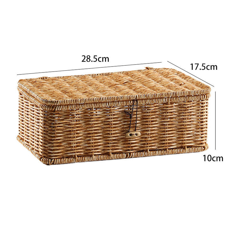 Handcrafted Rectangular Wicker Storage Box Kalsten