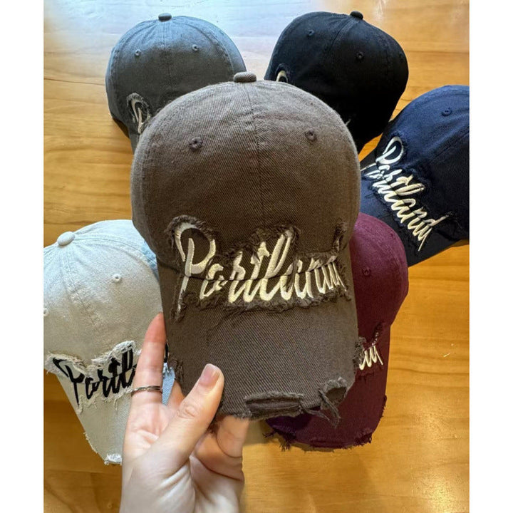 Unisex Distressed Cotton Baseball Cap Kalsten