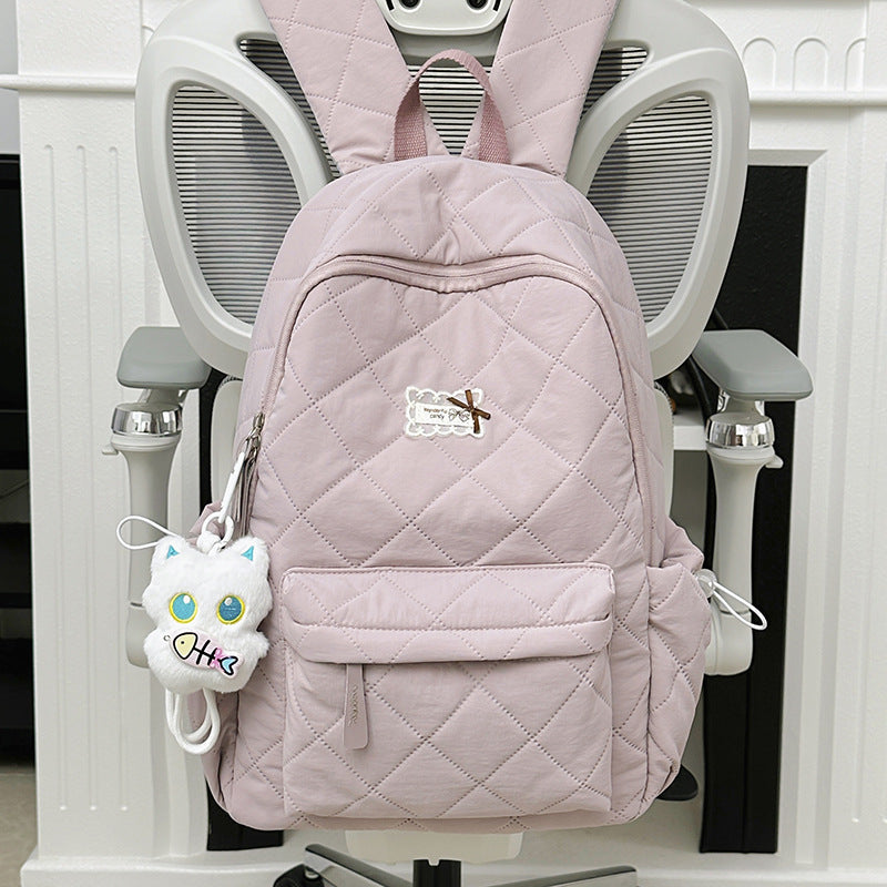 Cute Quilted Bunny Ears School Backpack