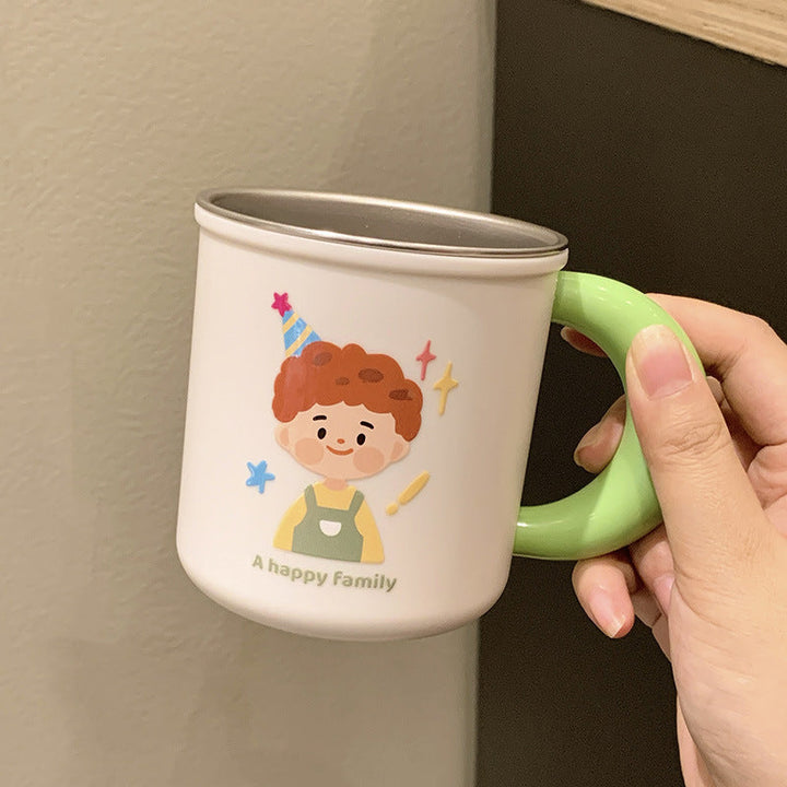 Stainless steel ceramic mug with cheerful family motif Kalsten