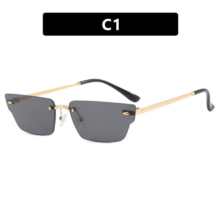 Women's geometric sunglasses with delicate frame and transparent lenses Kalsten