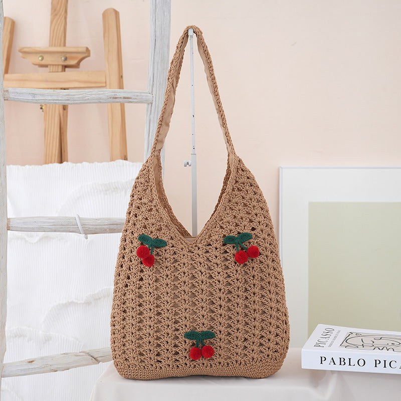 Handcrafted cotton shopper with fruity design Kalsten