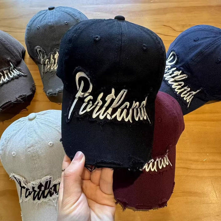 Unisex Distressed Denim Baseball Cap Kalsten