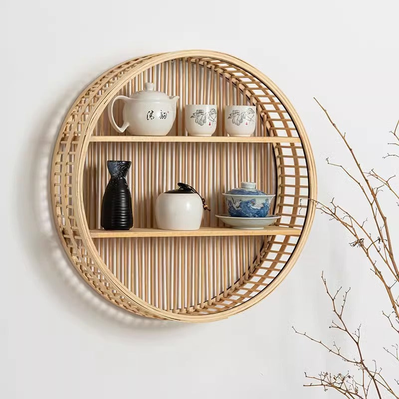 Wall shelf made of natural rattan Acalora
