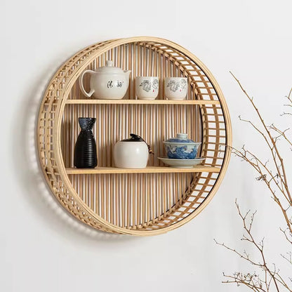 Wall shelf made of natural rattan Acalora