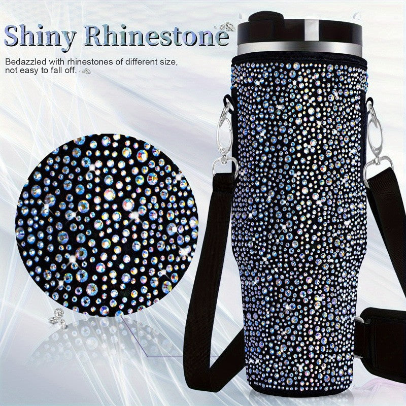 Ladies trendy and sparkling drinking bottle with shoulder bag Kalsten