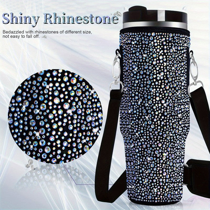 Ladies trendy and sparkling drinking bottle with shoulder bag Kalsten