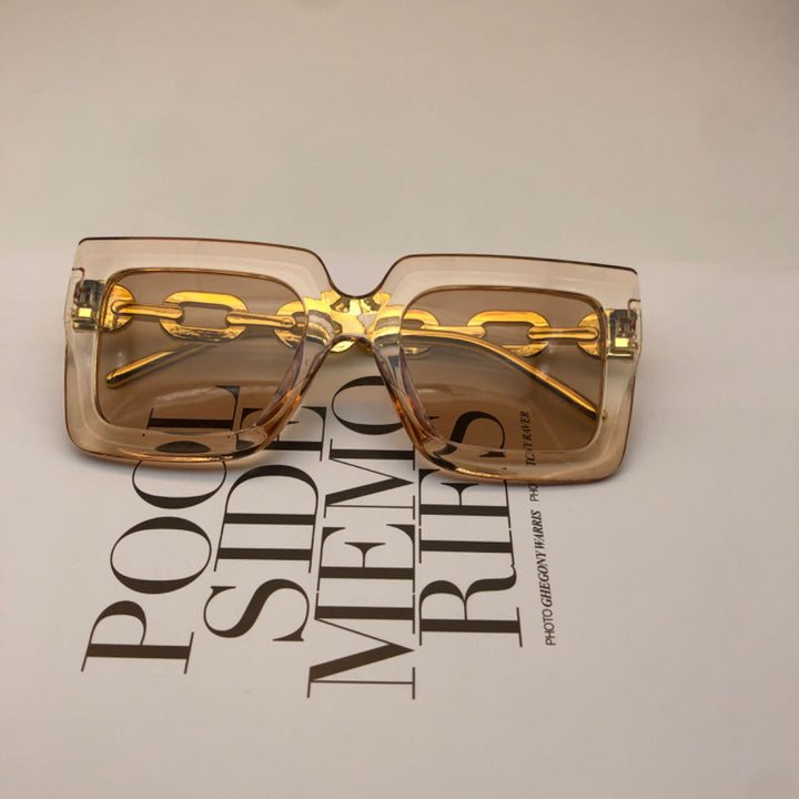 Women's Fashion Square Sunglasses with Chain Decoration Kalsten