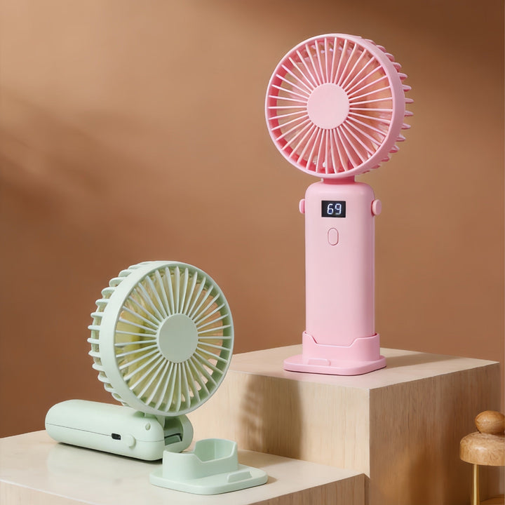 Ladies Portable USB Fan with Digital Speed Display Kalsten