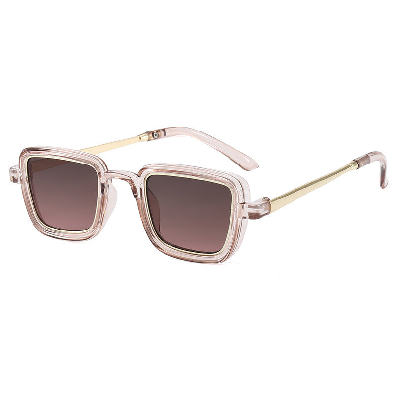 Women's square sunglasses with transparent frame and gold accents Kalsten