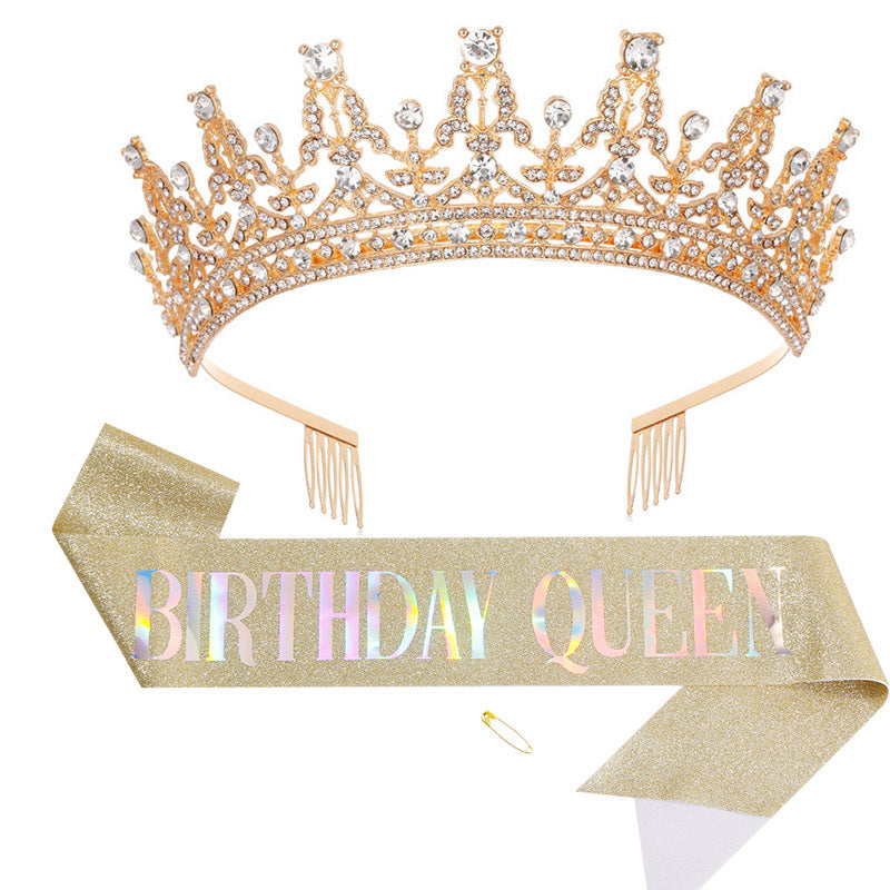Women's Sparkling Crown and Sash Set Kalsten