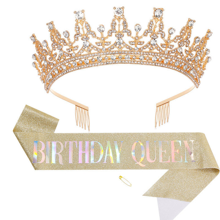 Women's Sparkling Crown and Sash Set Kalsten