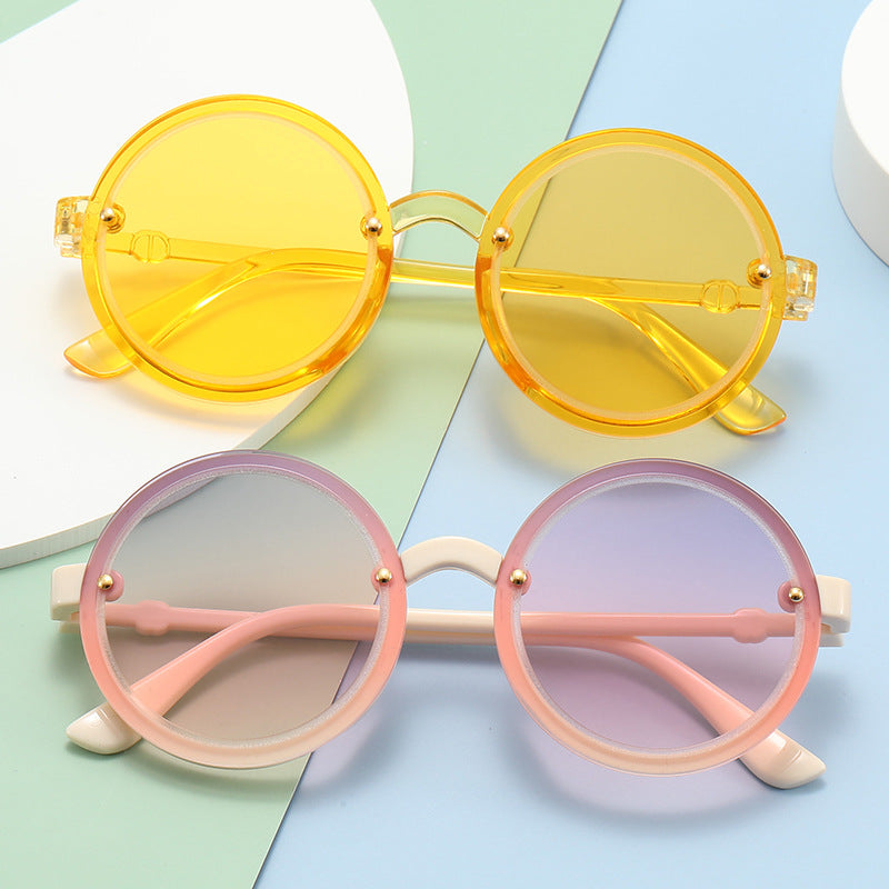 Women Round Sunglasses with Transparent Frame Kalsten