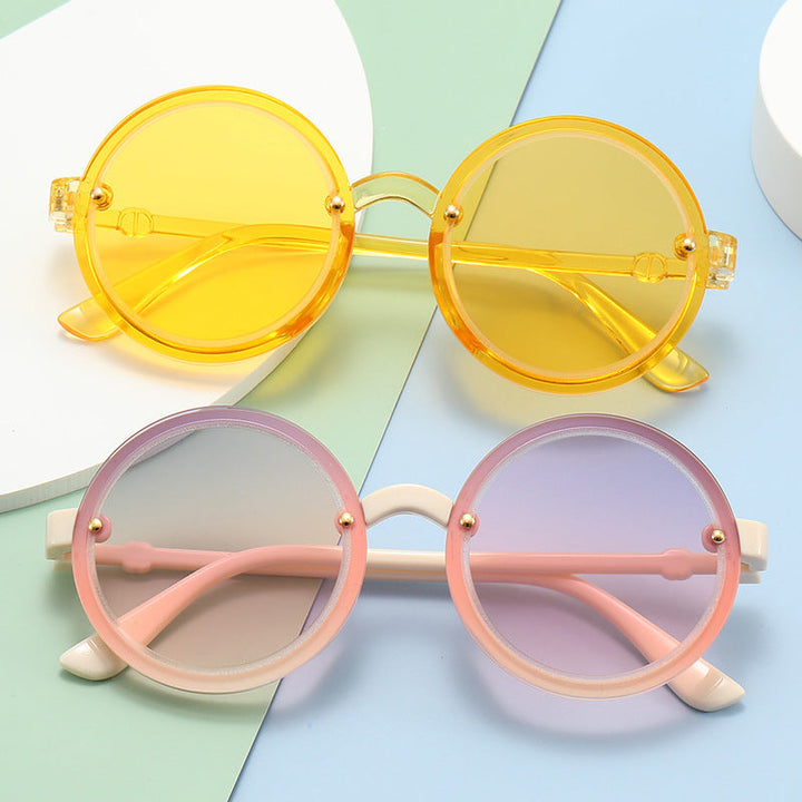 Women Round Sunglasses with Transparent Frame Kalsten
