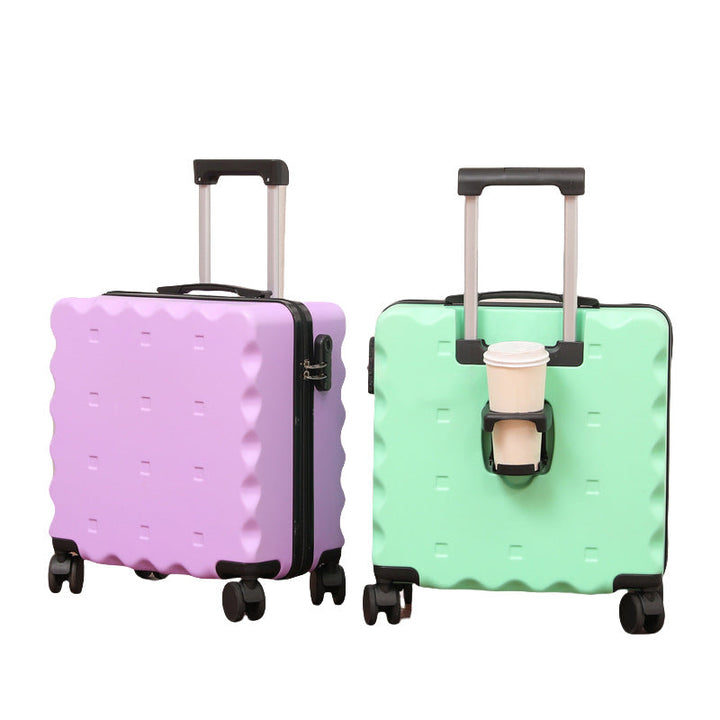 Unisex Compact Hard-Shell Rolling Suitcase with Cup Holder Kalsten