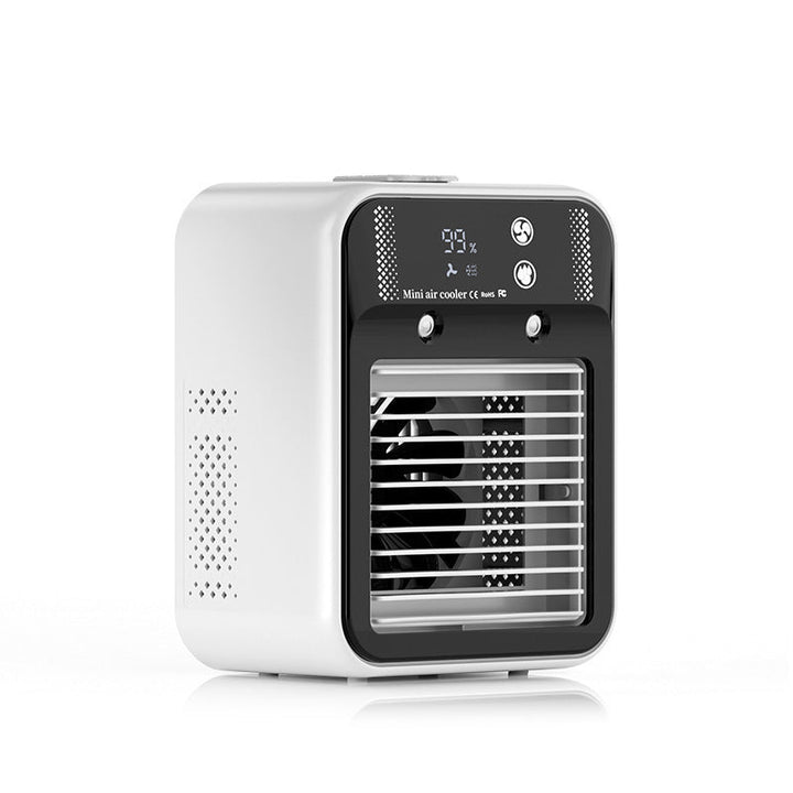 Unisex portable mini air cooler with humidifier digital display USB operation Kalsten
