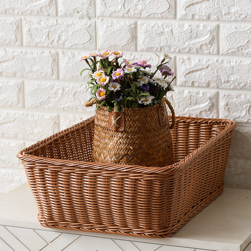 Handwoven Rustic Storage Basket with Ergonomic Design Kalsten