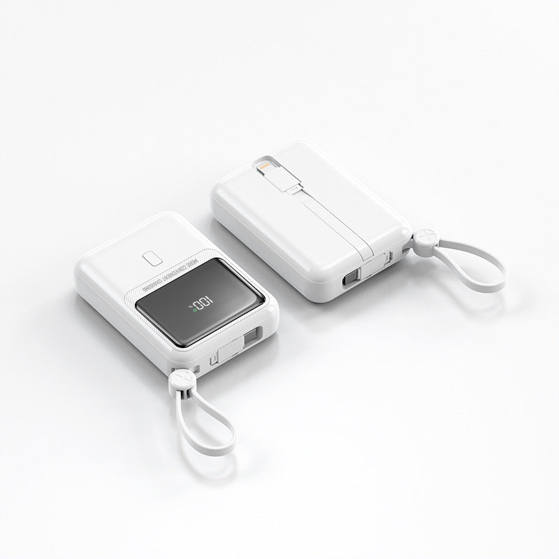 Compact power bank with integrated charging cable and digital display Kalsten