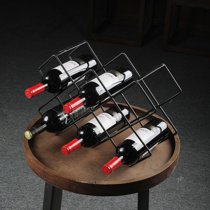 Unisex wine rack made of black metal Kalsten