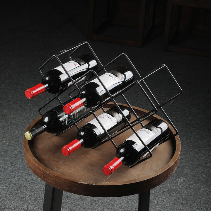 Unisex wine rack made of black metal Kalsten
